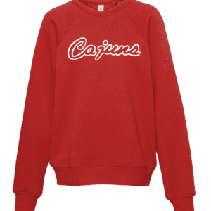 A red sweatshirt with the word " cajuns ".