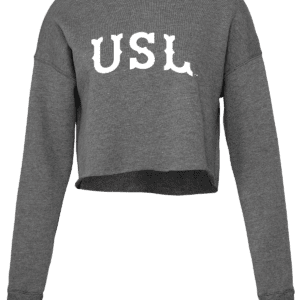 A gray sweatshirt with the letters usl on it.