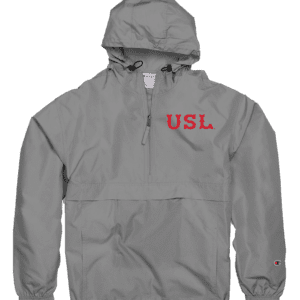 A gray jacket with the word usl on it.